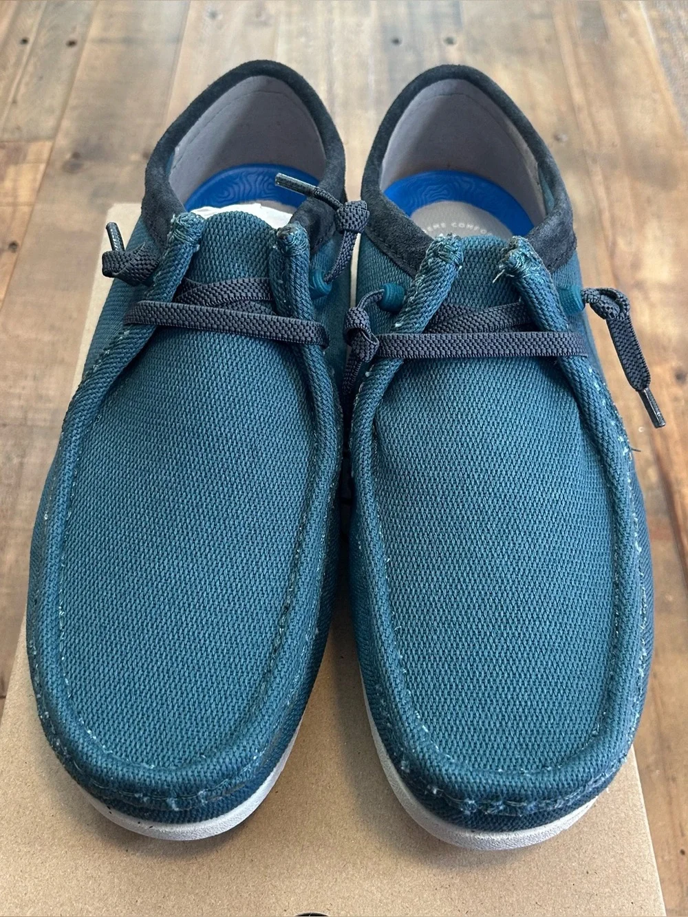 New Clarks SHACRELITE Moc Loafers Blue Size 10M Men’s Shoes Slip On Casual
